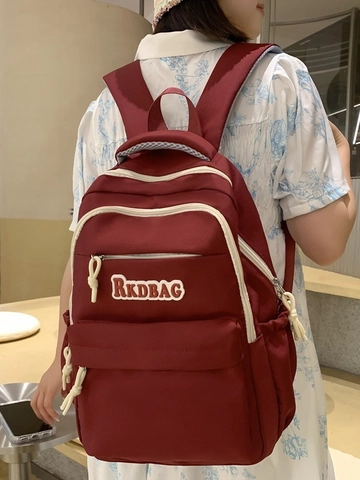 Zaino da Donna in Nylon ad Alta Capacità Impermeabile Cartella per Studenti Universitari Zainetto Leggero per Viaggi Casual