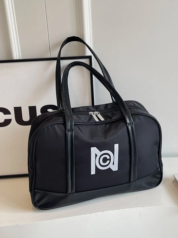 Bolso Tote de Bloques de Color de Gran Capacidad para Mujer Minimalista de Tela de Nailon Bolso de Hombro para Viaje de Trabajo con Logo