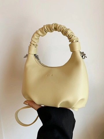Borsa Dumpling Donna Con Maniglia Arricciata in Pelle PU Borsa a Tracolla Mezzaluna Cinturino Regolabile Borsetta Moda