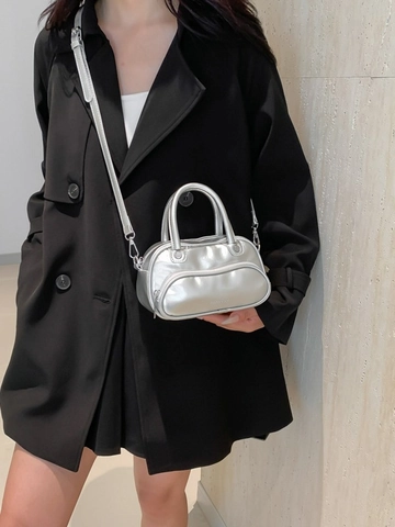 Women PU Leather Crossbody Bag Small Square Handbag With Adjustable Strap Solid Color Front Zipper Pocket Versatile Bag