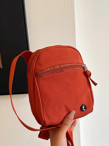 Women Mini Crossbody Bag Water Washed Fabric Small Square Shoulder Bag Adjustable Strap Casual Urban Daily Handbag