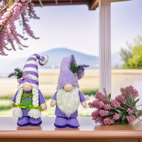 Lavendel Zwerg Plüschpuppe Lila Gestreift Herz Deko Nordischer Stil Stoff Gefülltes Gesichtsloses Ornament Geschenk