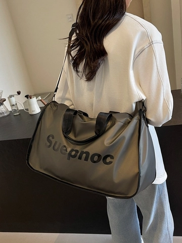 Sac de Voyage Grande Capacité Imperméable en Nylon pour Femme Sac de Sport Décontracté Fourre Tout Avec Impression de Lettres