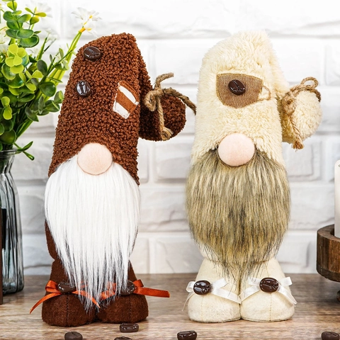 Kaffee Zwerge Plüsch Dekoration Kaffee Festival Geschenk Küche Etagen Tablett Dekor Handgemachte Tomte Gesichtsloser Puppe Mit Kaffeebohnen Akzenten