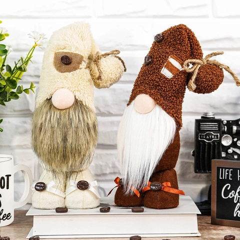 Kaffee Zwerge Plüsch Dekoration Kaffee Festival Geschenk Küche Etagen Tablett Dekor Handgemachte Tomte Gesichtsloser Puppe Mit Kaffeebohnen Akzenten