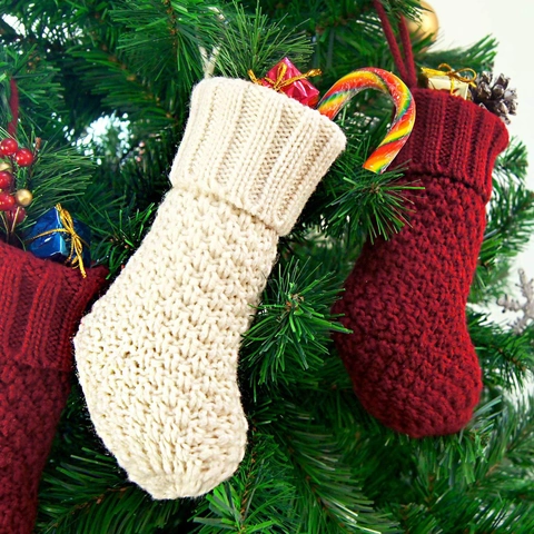 Rustic Cable Knit Christmas Stockings For Xmas Tree Fireplace Hanging Decoration Home Holiday Gift Bag