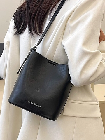 Minimalistische Rindsleder Beuteltasche Für Damen Große Kapazität Einfarbige Umhängetasche Vielseitige Lässige Pendler Handtasche