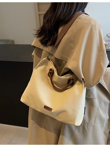 Borsa Tote da Donna in Nylon ad Alta Capacità Borsa a Spalla e Tracolla Con Manico in Pelle PU per Scuola Lavoro