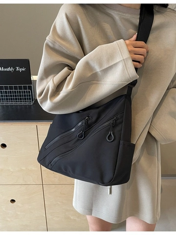 Borsa a Tracolla da Donna Casual in Nylon di Grande Capacità Borsa Hobo a Tracolla Multi Cerniera Impermeabile Leggera da Pendolare