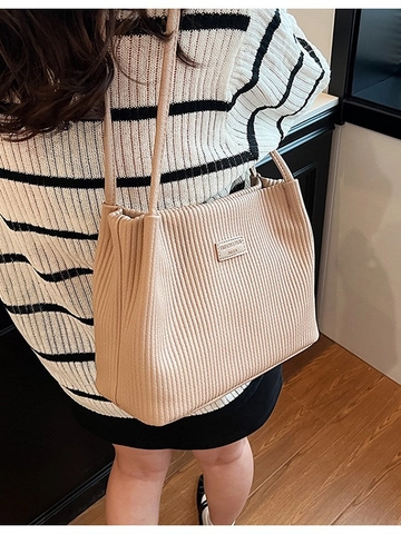 Große Kapazität Plissee PU Leder Tote Tasche Für Damen Mode Lässige Schulter Umhängetasche Täglich Pendeln Student Handtasche