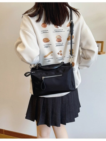 Women Nylon Crossbody Bag Large Capacity Multi Zipper Fashion Handbag Daily Casual Shoulder Bag Solid Color Square Bag