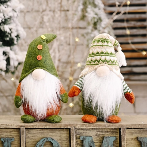 Handgemacht Weihnachten Wichtel Plüsch Dekoration Gestrickter Filz Gesichtslos Puppe Nordic Tomte Gonk Ornamente Für Feiertag Zuhause Dekoration