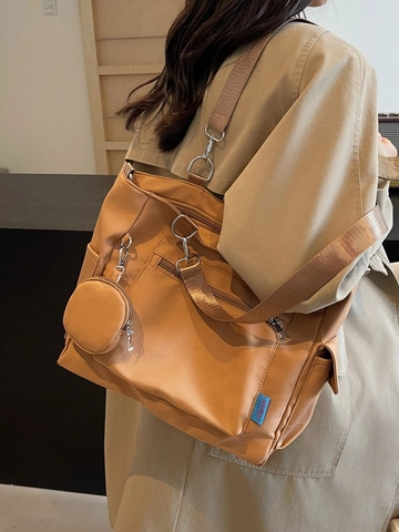 Damen Große Kapazität Nylon Tote Bag Und Kleiner Beutel Mode Multi Pocket Umhängetasche Lässig Arbeit Reise Handtasche