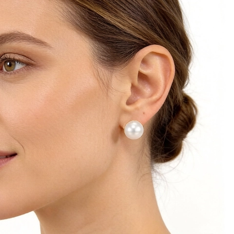 Minimalistische Künstliche Perlen Und Zirkonia Ohrstecker Mit Edelstahl Ohrstift 18K Vergoldet Vielseitige Mode Für Damen