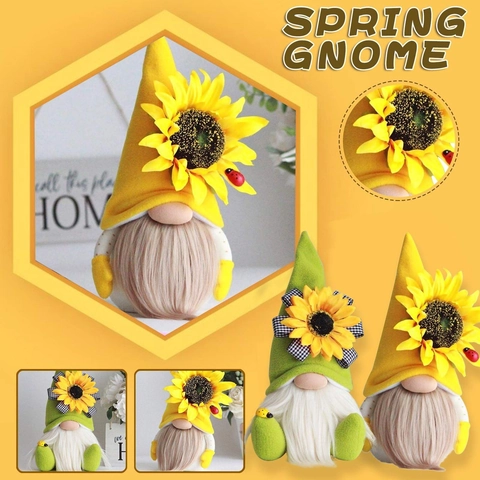 Honigbiene Tag Zwerg Plüsch Dekoration Sonnenblume Gesichtslose Puppe Frühling Schwedischer Tomte Zwerg Für Zuhause Küche Dekor