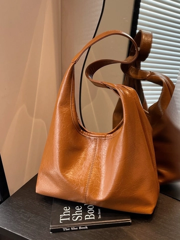 Vintage Hobo Tasche Aus PU Leder Mit Ölwachs Textur Große Kapazität Minimalistische Schultertasche Mit Beutel Für Damen Alltag