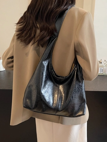 Vintage Hobo Tasche Aus PU Leder Mit Ölwachs Textur Große Kapazität Minimalistische Schultertasche Mit Beutel Für Damen Alltag