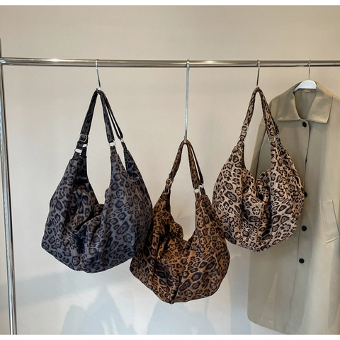 Borsa a Spalla Hobo in Pelle PU con Stampa Leopardata Grande Capacità Per Donna Borsa a Mano Alla Moda Con Tracolla Regolabile