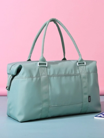 Large Capacity Waterproof Oxford Travel Bag For Women Lightweight Foldable Duffel Bag With Dry Wet Separation Trolley Sleeve For Gym Weekend Hospital Trip