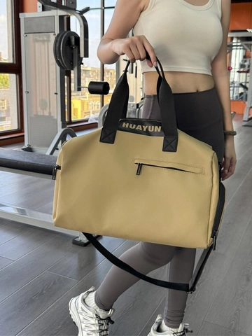 Bolsa de Gimnasio de Tela Oxford de Gran Capacidad Con Compartimento para Zapatos Separación Seco Húmedo Bolsa de Viaje Deportiva