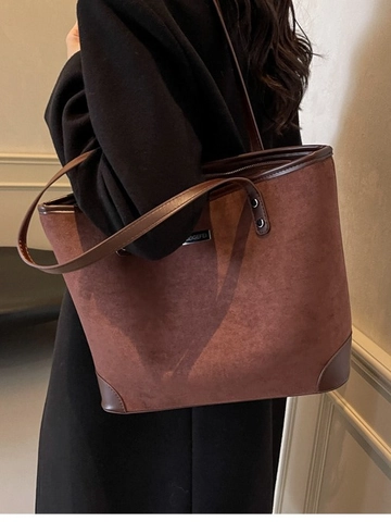 Bolso Tote de Mujer de Cuero PU Esmerilado Gran Capacidad Vintage Hombro Moda Compras Bolso de Mano para Oficina Viajes Diario Casual