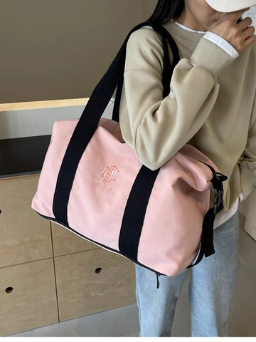 Women Large Capacity Nylon Travel Bag Multi Functional Crossbody Bag With Shoe Compartment For Gym Weekend Outdoor Bag