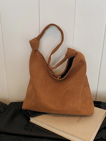 Sac Hobo en Cuir Givré Grande Capacité pour Femmes Bandoulière Nouée Vintage Minimaliste Sac Fourre-Tout Rétro