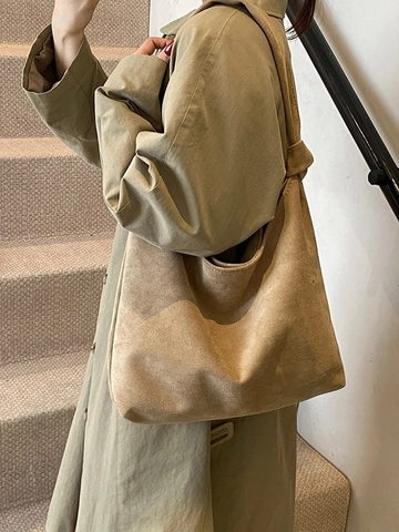 Sac Hobo en Cuir Givré Grande Capacité pour Femmes Bandoulière Nouée Vintage Minimaliste Sac Fourre-Tout Rétro