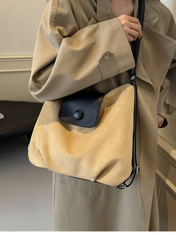 Sac Fourre-tout Femme Grande Capacité en PU et Daim Patchwork Sac à Bandoulière Multifonctionnel Sac à Dos Avec Imprimé Léopard
