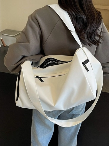 Borsa a Tracolla in Nylon Grande Capacità Con Scomparto Scarpe Indipendente Separazione Asciutto Umido Palestra Viaggio Unisex