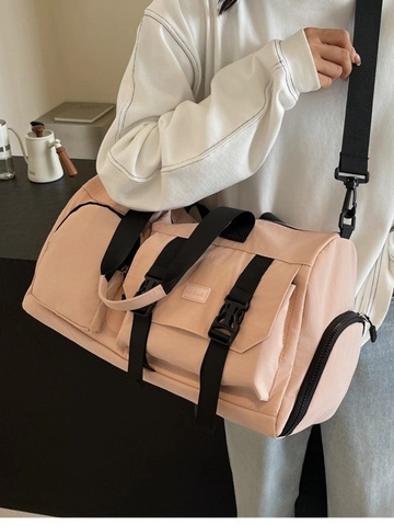 Borsone da Viaggio in Nylon di Grande Capacità per Uomo Donna Borsa Sportiva Impermeabile Con Scomparto Scarpe Indipendente Separazione Secco Umido Borsa Tracolla Spalla