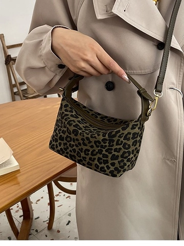 Damen Leopardenmuster Knödel Umhängetasche PU Leder Hobo Schultertasche Verstellbarer Gurt Mode Kleine Handtasche Alltags Tasche