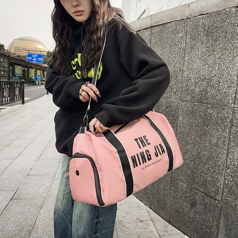 Damen Nylon Schultertasche Große Kapazität Sporttasche Reisetasche Minimalistisch Sportlich Handgepäck Für Yoga Training Wochenende