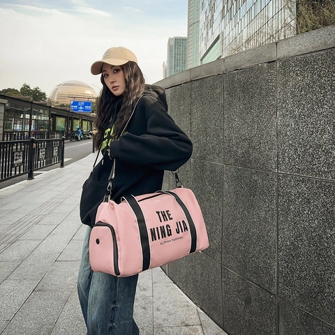 Damen Nylon Schultertasche Große Kapazität Sporttasche Reisetasche Minimalistisch Sportlich Handgepäck Für Yoga Training Wochenende