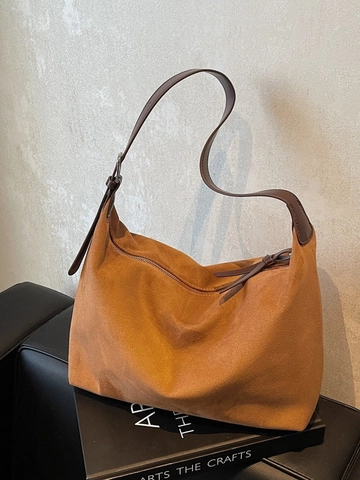Damen Vintage Wildlederimitat Hobo Tasche Große Kapazität Retro Mattierte PU Umhängetasche Mit Verstellbarem Riemen Shopper