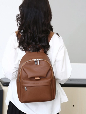 Dames Lychee Korrel PU Leer Rugzak Mode Casual Grote Capaciteit Multi Pocket Dames Reizen Woon-werkverkeer Schooltas