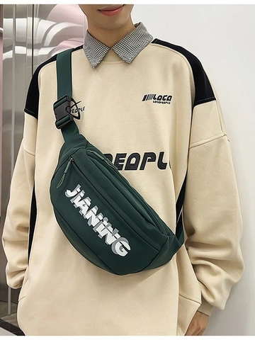 Bolso de Pecho de Nailon Casual Estampado de Letras Riñonera Bolso Bandolera Deportivo Para Hombres Mujeres Moda Callejera