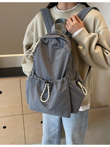 Zaino in Nylon da Donna Grande Capacità Impermeabile Leggero Casual Borsa a Tracolla da Viaggio Coulisse Zainetto Scolastico