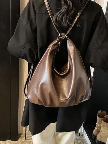 Γυναικεία Vintage Τσάντα Hobo από Δέρμα PU Μεγάλης Χωρητικότητας Τσάντα Ώμου Με Ρυθμιζόμενο Λουράκι