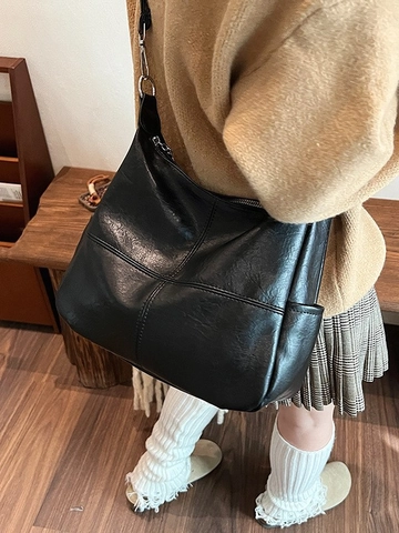 Borsa Tote in Pelle PU di Grande Capacità Vintage per Donna Borsa a Tracolla alla Moda per il Lavoro Quotidiano Pendolare Scuola