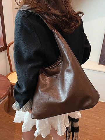 Vintage Große Kapazität PU Leder Umhängetasche Für Damen Weiche Hobo Shopper Retro Minimalistisch Pendler Täglich Handtasche