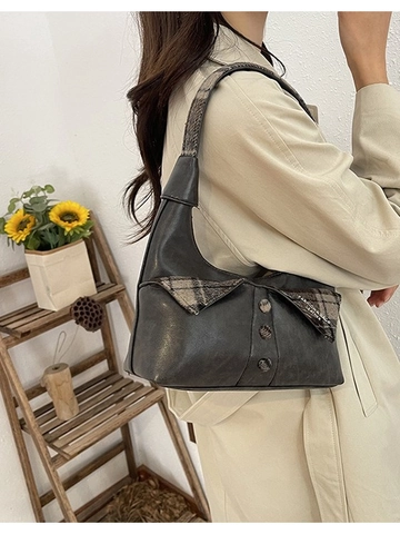 Dames Retro PU Leer Onderarm Tas Trendy Luipaard Raster Print Schoudertas Met Knop Decoratie Kleine Vierkante Hobo Tas