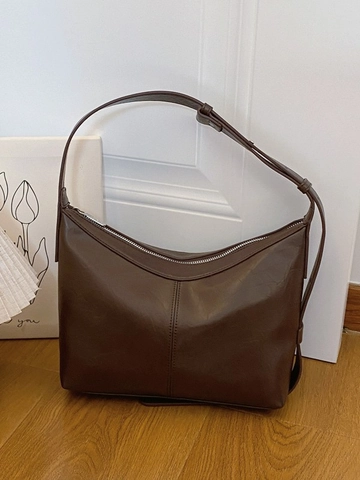 Bolso Hobo de Cuero PU Vintage para Mujer Gran Capacidad Bolso de Hombro de Axila Con Correa Ajustable Urban Daily Purse