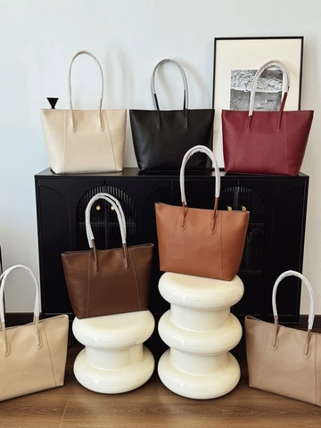 Bolso Tote de Cuero PU de Gran Capacidad para Mujer Bolso de Hombro Minimalista con Bolsillo Externo con Cremallera Bolso Casual de Color Sólido