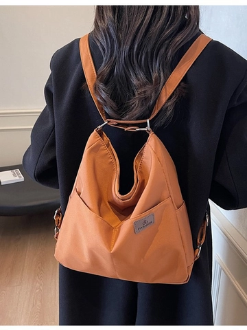Women Large Capacity Canvas Backpack Fashion Casual Shoulder Bag Minimalist Solid Color Multi Pocket Travel Crossbody Bag