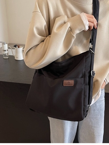 Women Large Capacity Canvas Backpack Fashion Casual Shoulder Bag Minimalist Solid Color Multi Pocket Travel Crossbody Bag