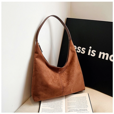 Bolso de Hombro Hobo de Cuero PU Mate de Gran Capacidad para Mujer Bolso de Mano Minimalista a la Moda para el Diario