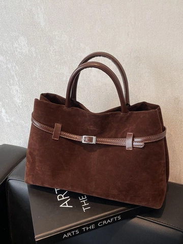 Frosted Vintage Large Capacity Tote Bag For Women Casual Commute Handbag Solid Color Elegant PU Leather Bag