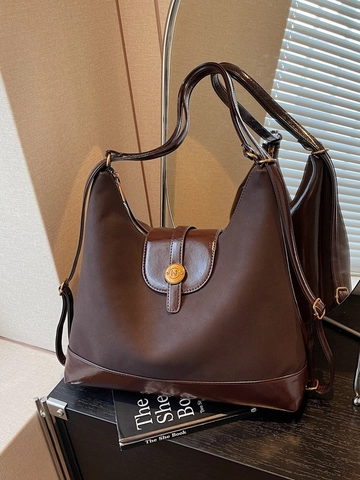Borsa a Tracolla da Donna in Pelle PU di Grande Capacità Stile Coreano Borsa Tote Patchwork Zaino Multidirezionale per Viaggi Casual Pendolarismo