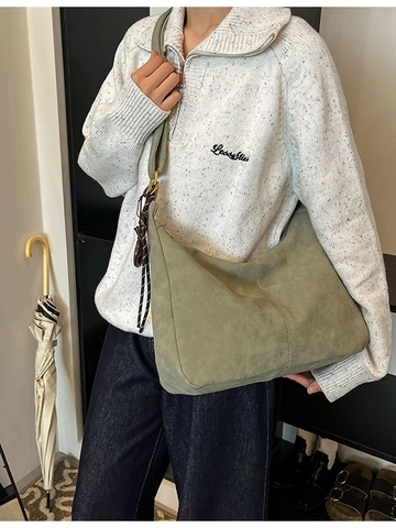 Damen Hobo-Tasche Mit Großem Fassungsvermögen Mattes PU-Leder Vintage Minimalistische Tote-Bag Mit Verstellbarem Gurt Schultertasche